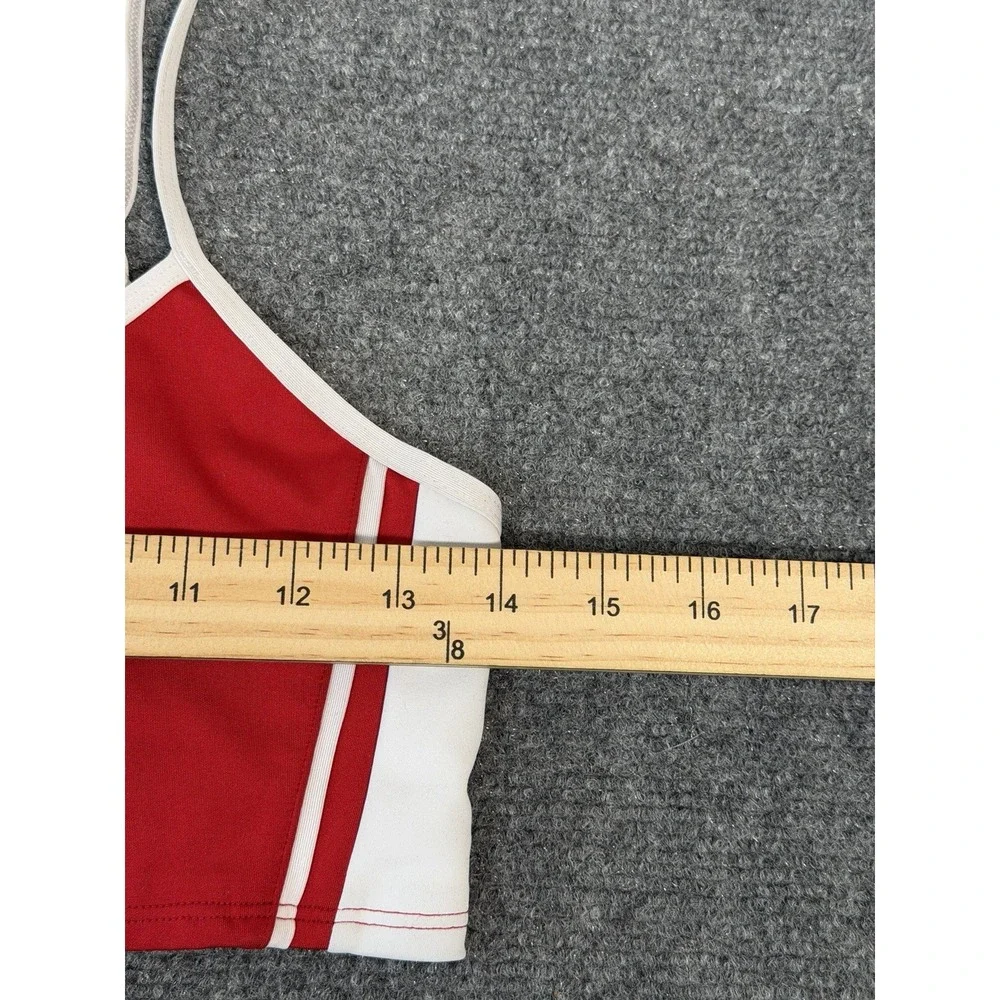 Alo Yoga Airlift Car Club Bra Red White Colorblock Crop Sports Bra Women's M